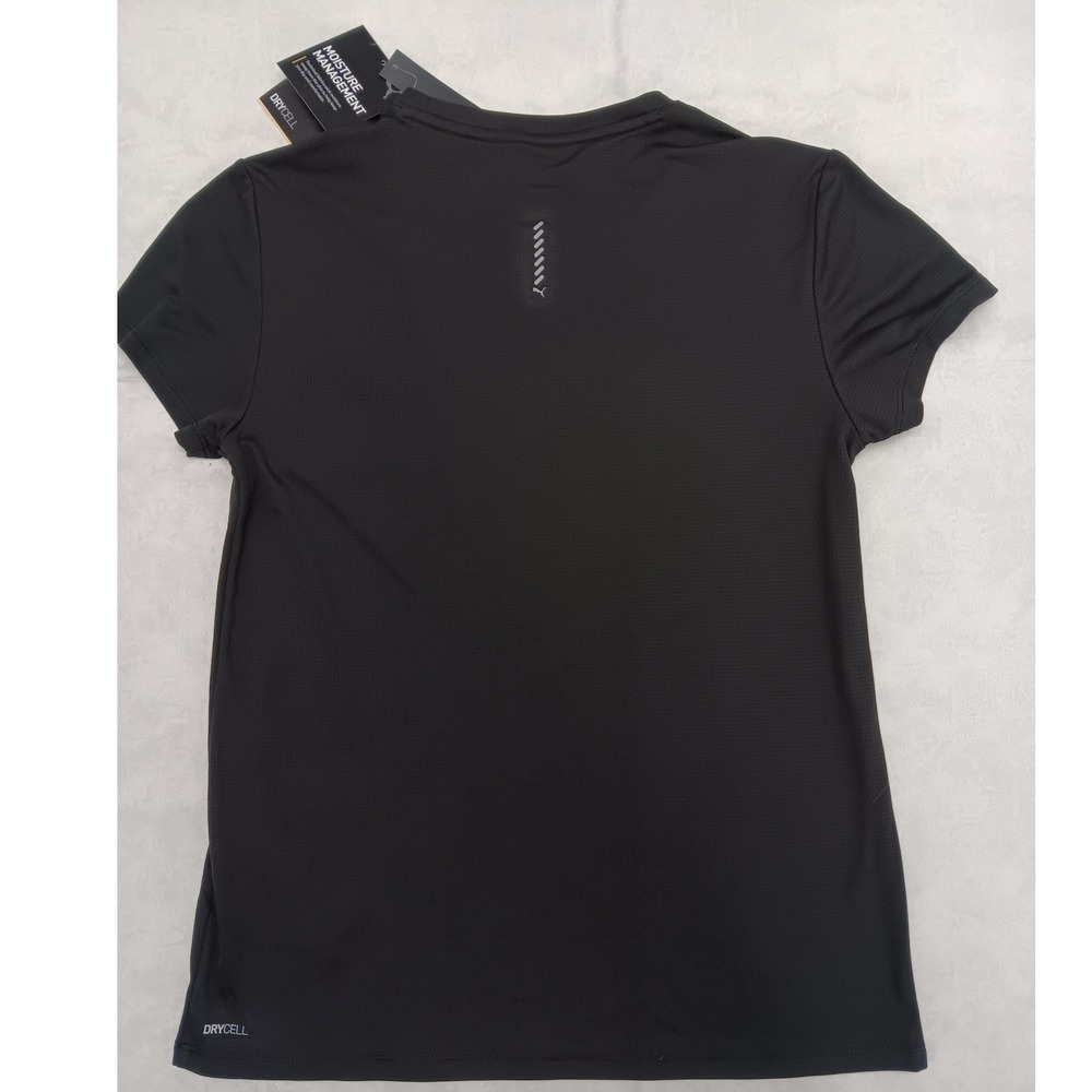 NEW Puma Run Logo SS Tee W Womens XS Black Reflective DryCell Running Shirt - Picture 10 of 12